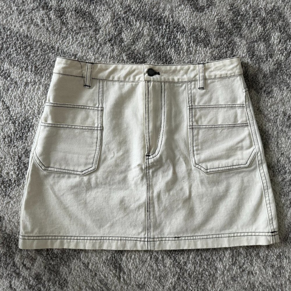 CARMAR White Denim Skirt SIZE 10